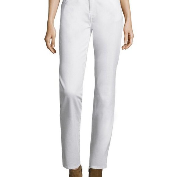 NWT$298 Lafayette 148 New York YARN-DYED DENIM WOOSTER JEAN in White 0 XS - Picture 5 of 15